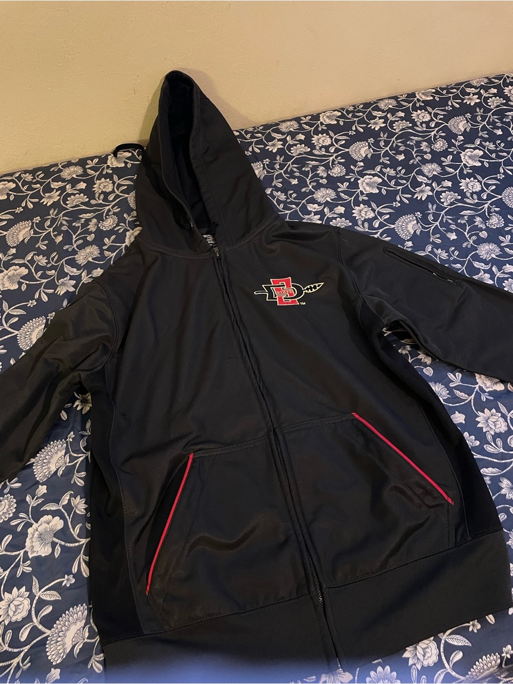 San Diego State Black Hoodie with Logo